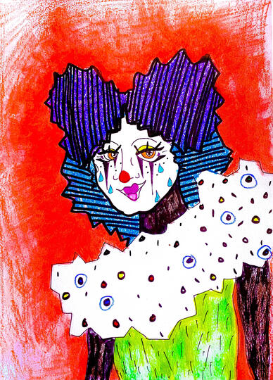 Untitled mixed-media portrait, 2021