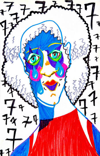 Untitled mixed-media portrait, 2021